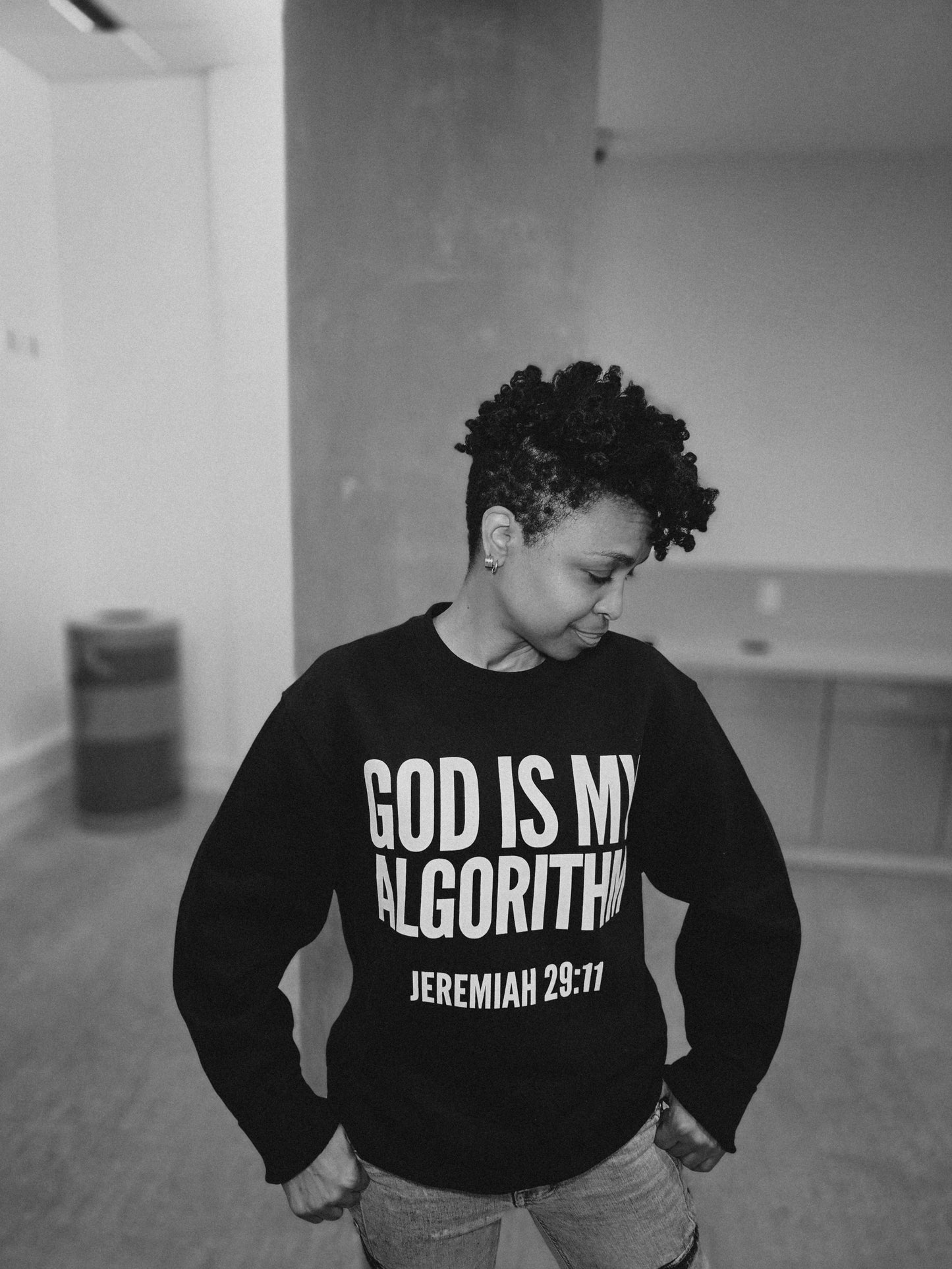 Personalizable Scripture "God Is My Algorithm®" OVERSIZED PREMIUM-WEIGHT Sweatshirt