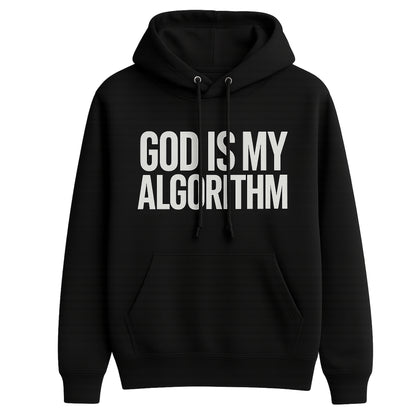 God Is My Algorithm® Black/White Mid-Weight PUFF Print Hoodie