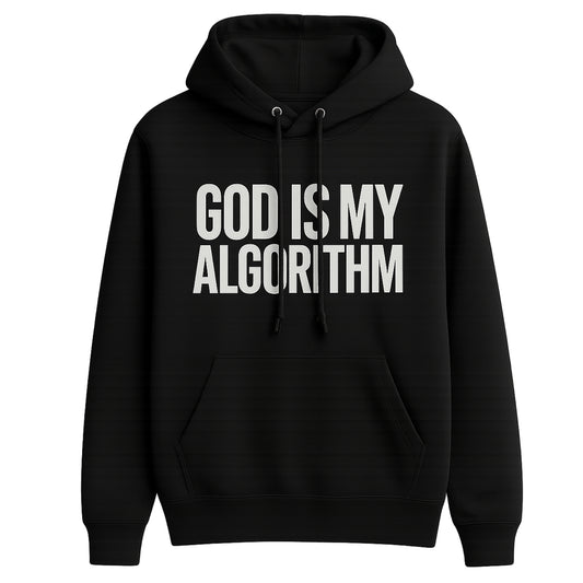 God Is My Algorithm® Black/White Mid-Weight PUFF Print Hoodie