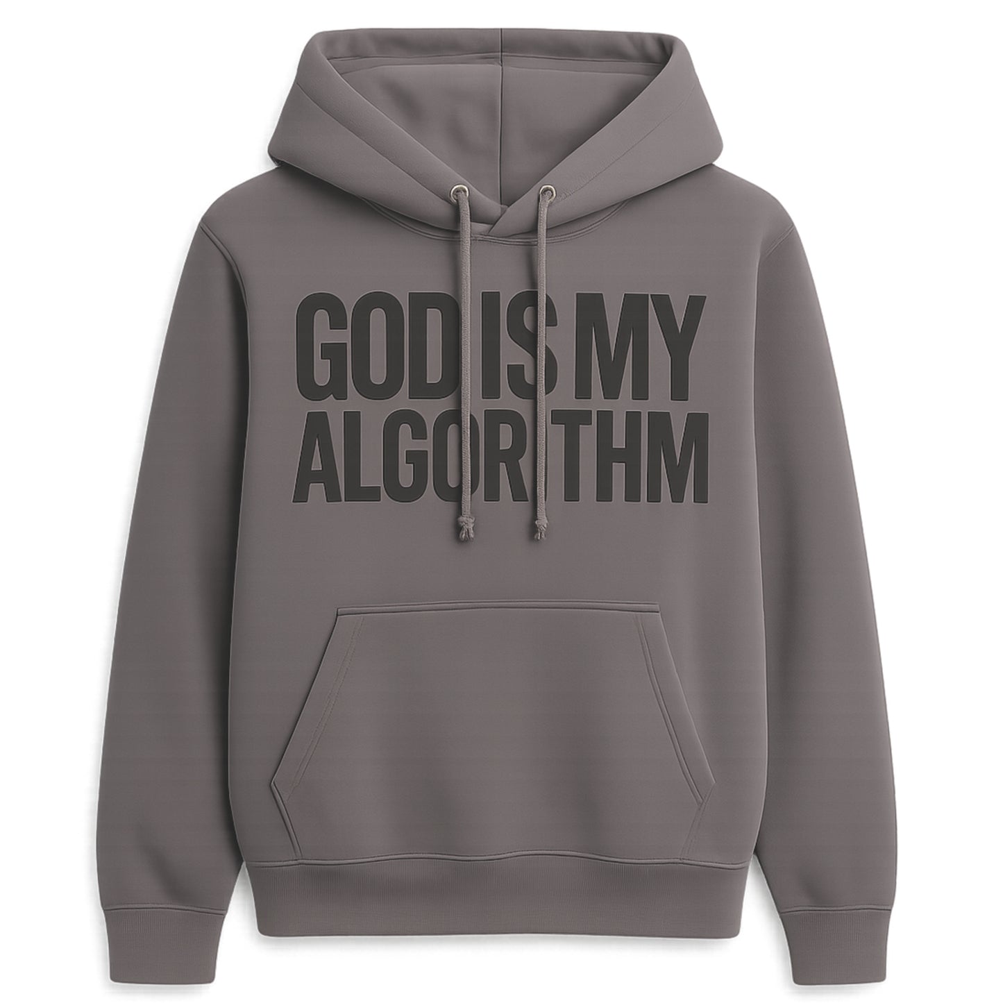 God Is My Algorithm® Steel Gray/Vintage Black Mid-Weight PUFF Print Hoodie