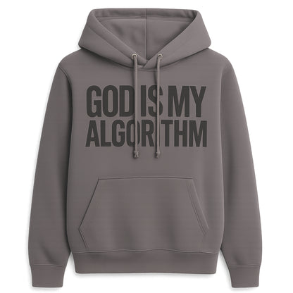 God Is My Algorithm® Steel Gray/Vintage Black Mid-Weight PUFF Print Hoodie