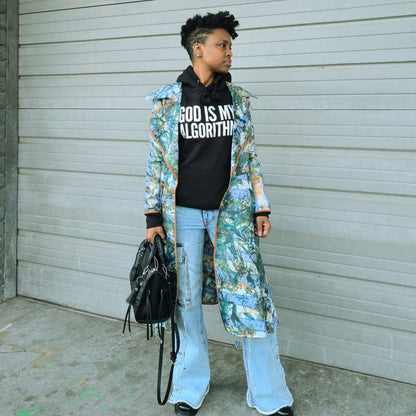 God Is My Algorithm® Black/White Mid-Weight PUFF Print Hoodie