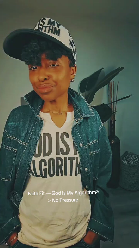 God Is My Algorithm® BOLD Trucker B&W Checkered Mesh Snapback (Embroidered)